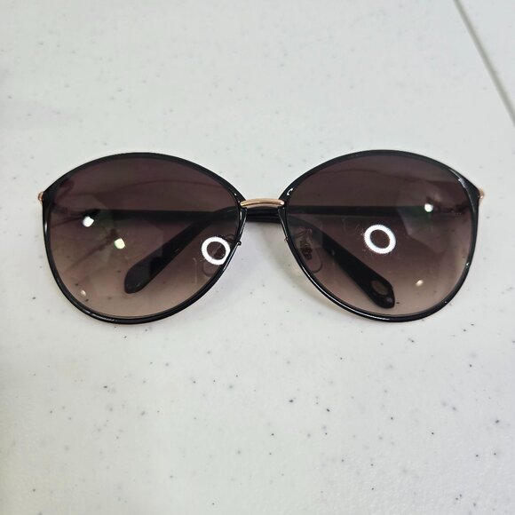 Fossil FW174 Cat Eye Sunglasses Black Womens Big 62 15 136 Ombre Rose Gold - Picture 1 of 7